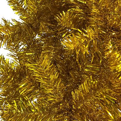 vidaXL Árvore de Natal pré-iluminada fina com bolas 150 cm dourado