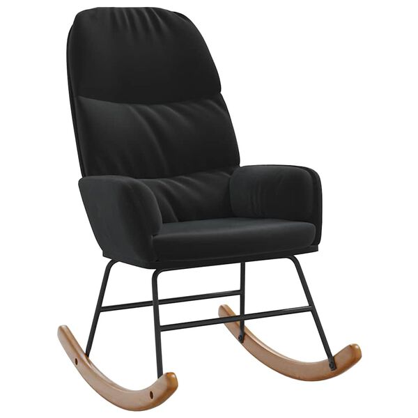 vidaXL Cadeira de baloi&ccedil;o veludo preto