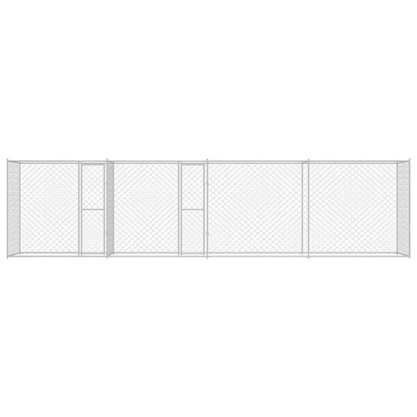 vidaXL Jaula para c&atilde;o Prateado 800 x 200 x 200 cm A&ccedil;o Galvanizado