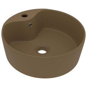vidaXL Lavat&oacute;rio com extravasamento 36x13 cm cer&acirc;mica creme mate