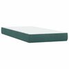 vidaXL Cama box spring c/ colch&atilde;o e LED verde-escuro 80x220 cm veludo