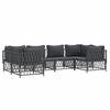 vidaXL 6 pcs conjunto lounge de jardim com almofad&otilde;es a&ccedil;o antracite