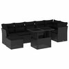 vidaXL 8 pcs conjunto sof&aacute;s de jardim com almofad&otilde;es vime PE preto