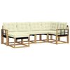 vidaXL Conjunto de Sof&aacute;s para Exterior 6 unid. Branco e Creme