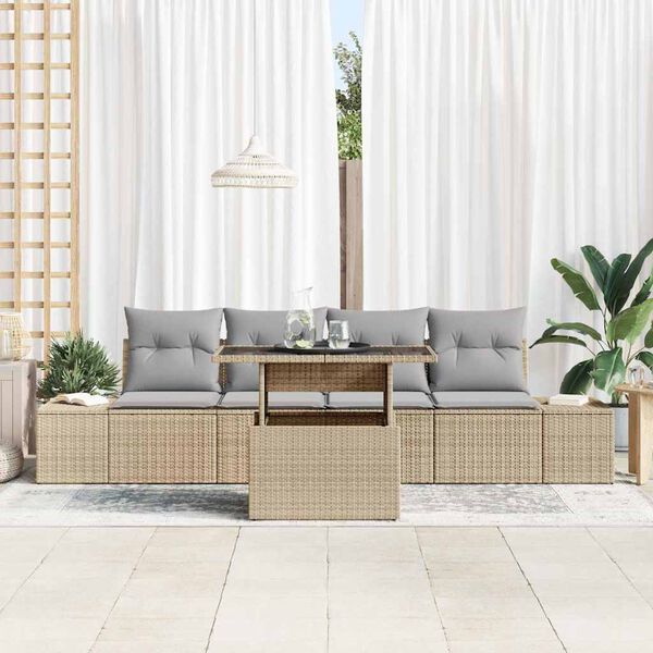 vidaXL Conjunto de Sofá de Jardim Ajustável 5 pcs Bege e Cinza Claro