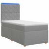vidaXL Cama Box com LED e Colch&atilde;o Cinzento-claro 90 x 190 cm Tecido