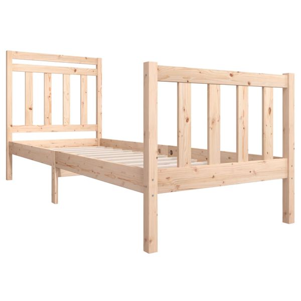 vidaXL Estrutura de cama pequena solteiro 75x190 cm madeira maciça