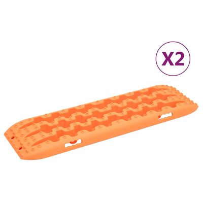 vidaXL Placas de tração 2 pcs 106x30,5x7 cm nylon laranja