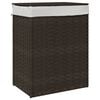 vidaXL Cesto p/ roupa suja c/ tampa 46x33x60cm vime PE castanho-escuro