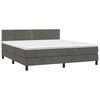 vidaXL Cama box spring c/ colch&atilde;o/LED 160x200cm veludo cinzento-escuro
