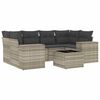 vidaXL 7 pcs conj. sof&aacute;s jardim com almofad&otilde;es vime PE cinzento-claro