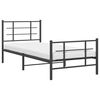 vidaXL Estrutura de cama com cabeceira e p&eacute;s 90x200 cm metal preto