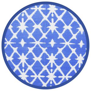 vidaXL Tapete de exterior &Oslash;160 cm ARAKIL PP azul e branco