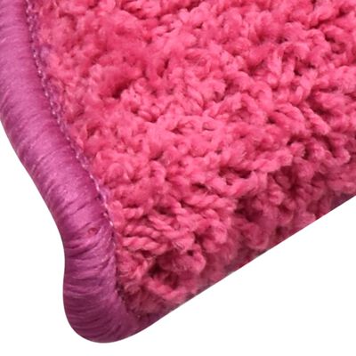 vidaXL Tapete/carpete para degraus 15 pcs 56x17x3 cm rosa