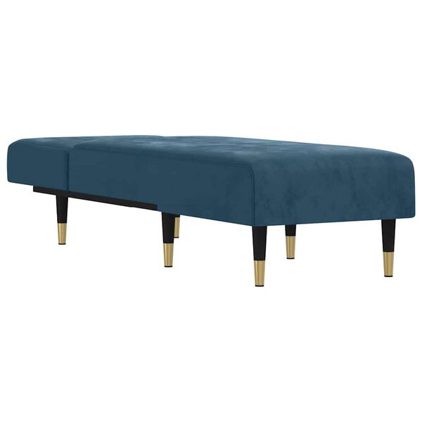 vidaXL Chaise longue veludo azul