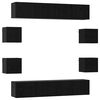 vidaXL Conjunto de m&oacute;vel de TV 8 pcs 80 x 30 x 30 cm Carvalho Preto