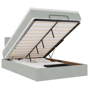 vidaXL Cama otomana com colch&atilde;o cinza claro 120x190 cm Veludo