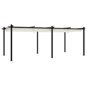 vidaXL Gazebo de jardim com teto retr&aacute;til 3x6 m alum&iacute;nio creme