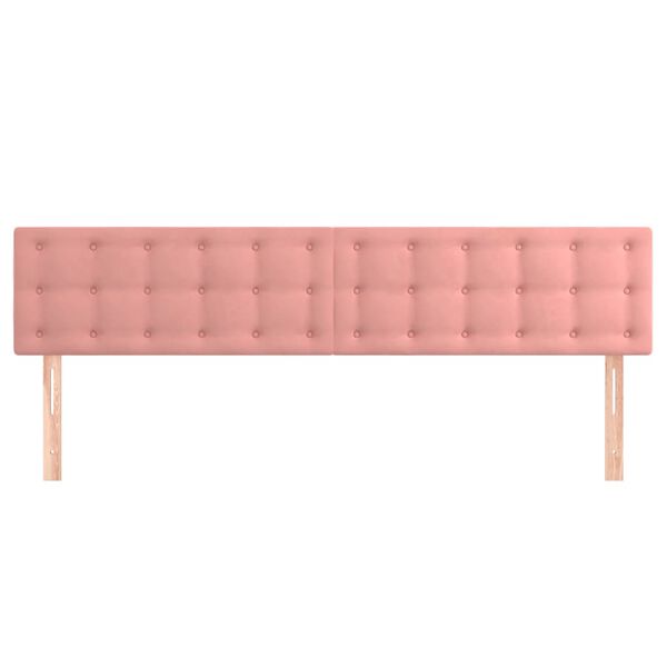 vidaXL Cabeceira de cama 2 pcs veludo 90x5x78/88 cm rosa