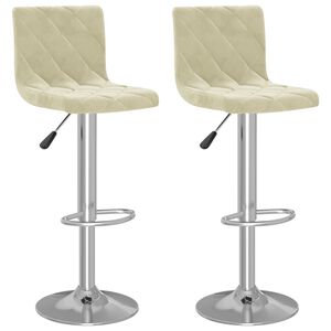 vidaXL Bancos de bar 2 pcs veludo creme