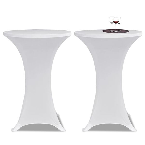 vidaXL Capa para mesa de p&eacute; el&aacute;stica &Oslash;70 cm 4 pcs branco
