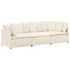 vidaXL Sof&aacute; modular com almofadas tecido tipo l&atilde; encaracolado creme