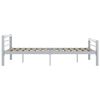 vidaXL Estrutura de cama 180x200 cm metal cinzento e branco
