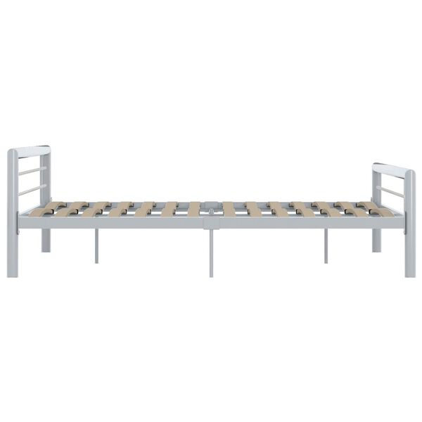 vidaXL Estrutura de cama 180x200 cm metal cinzento e branco