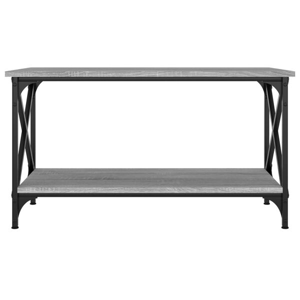 vidaXL Mesa de centro 80x45x45cm derivados madeira/ferro cinza sonoma