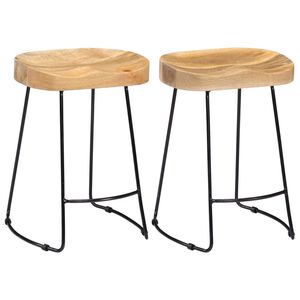 vidaXL Bancos de bar Gavin 2 pcs madeira mangueira maci&ccedil;a