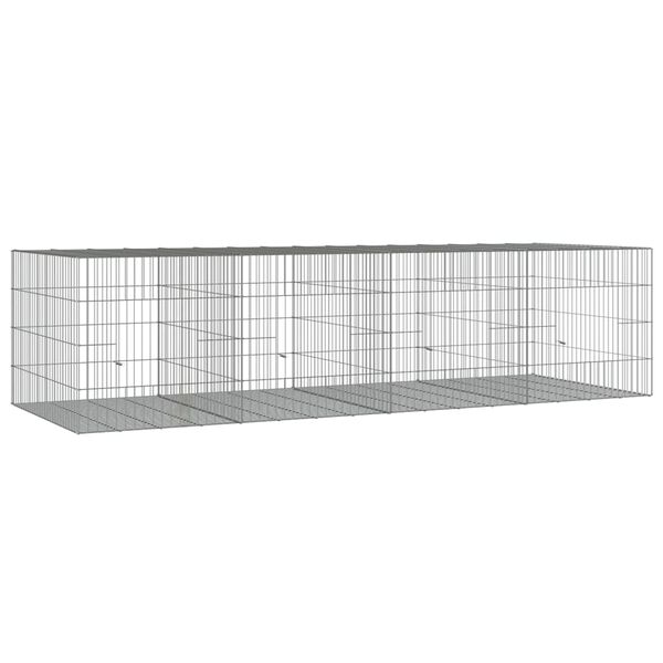 vidaXL Coelheira de 4 painéis 217x79x54 cm ferro galvanizado