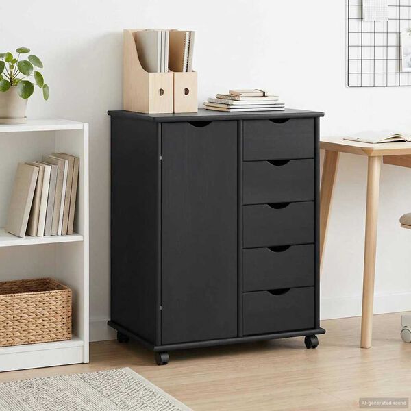 vidaXL Arm&aacute;rio M&oacute;vel Cinzeto 63,5 x 39 x 79 cm Madeira de Pinho S&oacute;lido