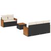 vidaXL 6 pcs conjunto sof&aacute;s de jardim c/ almofad&otilde;es vime PE preto
