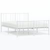 vidaXL Estrutura de cama com cabeceira e p&eacute;s 140x190 cm metal branco