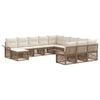 vidaXL Conjunto de Sof&aacute; de Jardim 12 pcs Bege e Branco Creme vime PE