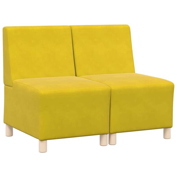 vidaXL Unidade de Sof&aacute; Modular Sem Bra&ccedil;os 2 pcs Amarelo