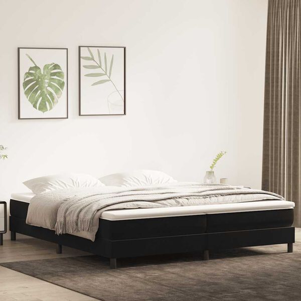 vidaXL Cama com molas/colch&atilde;o 200x220 cm veludo preto