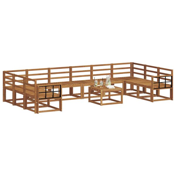 vidaXL Conjunto de Sof&aacute;s para Exterior 11 pcs Natural