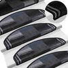 vidaXL Tapetes de escadas adesivos 5 pcs 65x21x4 cm preto e cinzento