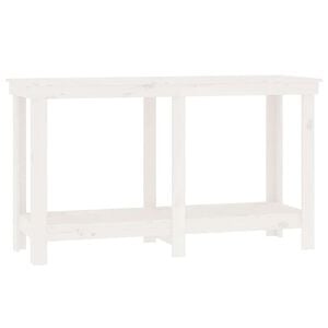 vidaXL Banco de trabalho 140x50x80 cm pinho maci&ccedil;o branco