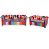 vidaXL 2 pcs conjunto de sof&aacute;s chesterfield em tecido
