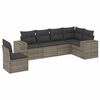 vidaXL 6 pcs conjunto sof&aacute;s de jardim com almofad&otilde;es vime cinzento