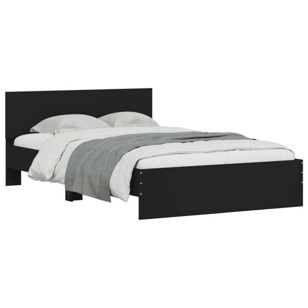 vidaXL Estrutura de cama com cabeceira 120x190 cm preto