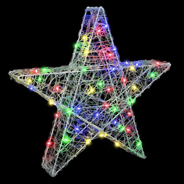 vidaXL Estrela 3D com 50 LEDs Multicolor 55 x 53,5 x 10 cm Acr&iacute;lo