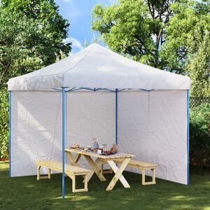 vidaXL Parede lateral com fecho p/ tenda de festas 2 pcs PE branco