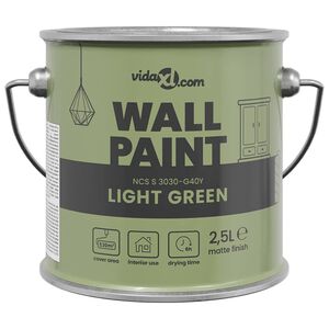vidaXL Tinta de parede Verde 2,5 L Impress&atilde;o em parede