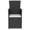 vidaXL 5 pcs conjunto jantar exterior com almofad&otilde;es vime PE preto