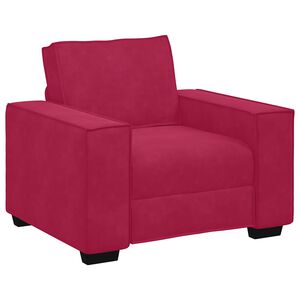 vidaXL Poltrona 60 cm veludo vermelho-tinto