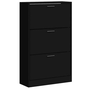 vidaXL Sapateira 63x24x103 cm derivados de madeira preto