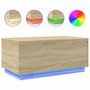 vidaXL Mesa de centro com luzes LED 90x50x40 cm carvalho sonoma